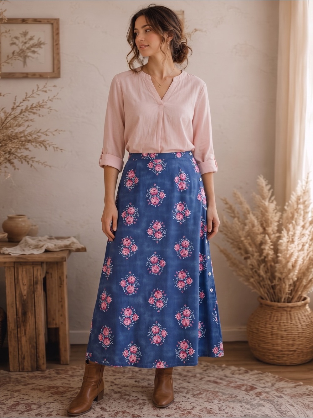 VINTAGE LIZ CLAIBORNE Floral Maxi Skirt